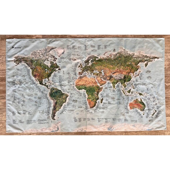 Other - Awesome Maps World Surf Map Surfing Sites Around the World Wall Tapestry